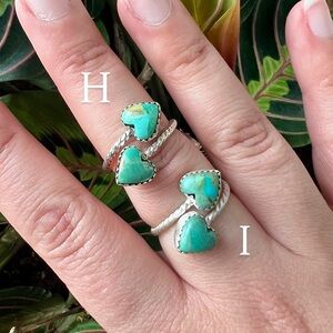 Reserved Turquoise 925 Sterling Silver Rings Adjustable
